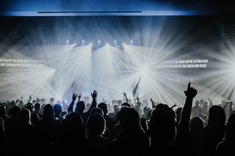 Concert crowd silhouette