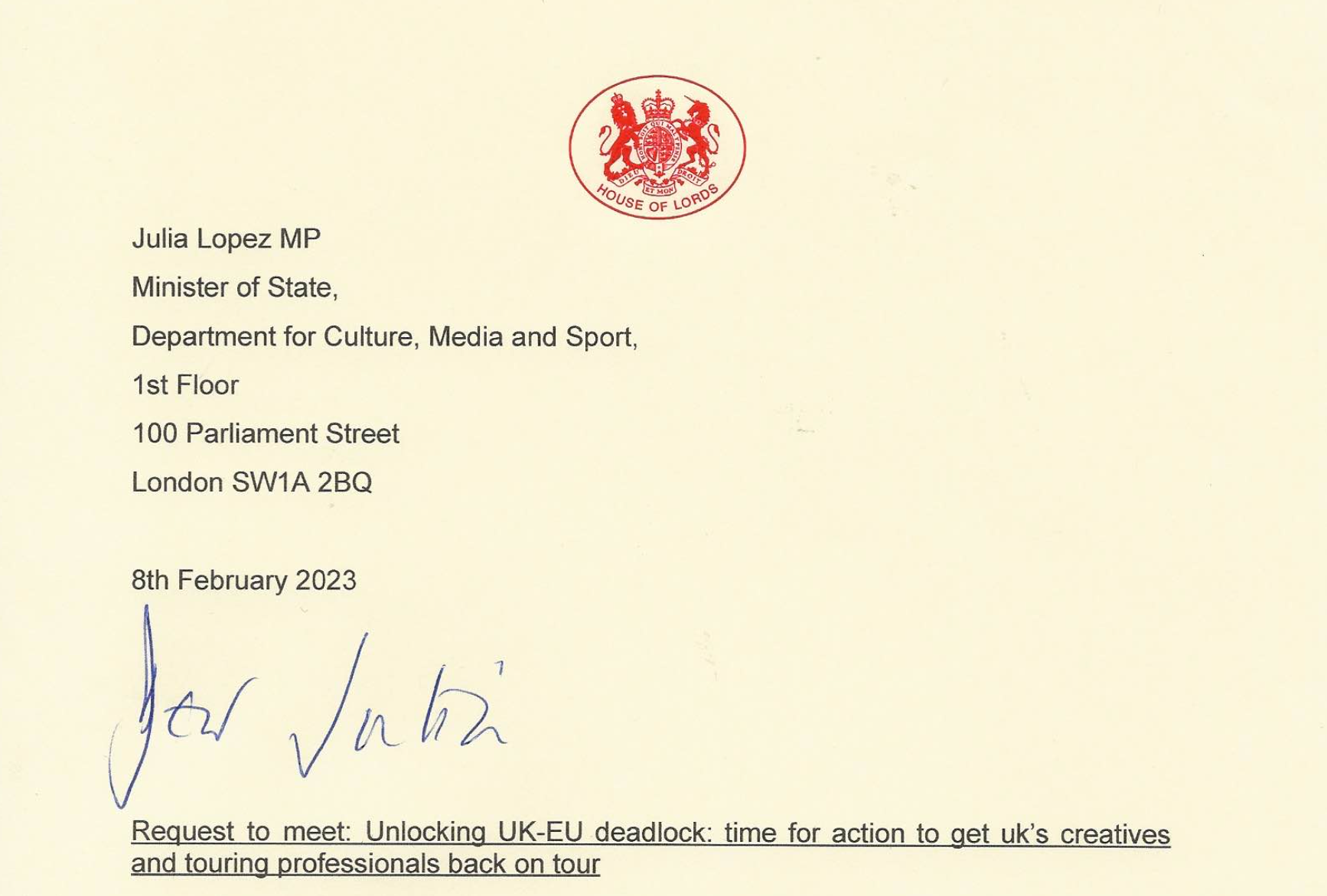 Parliamentarians respond to Julia Lopez MP's reply