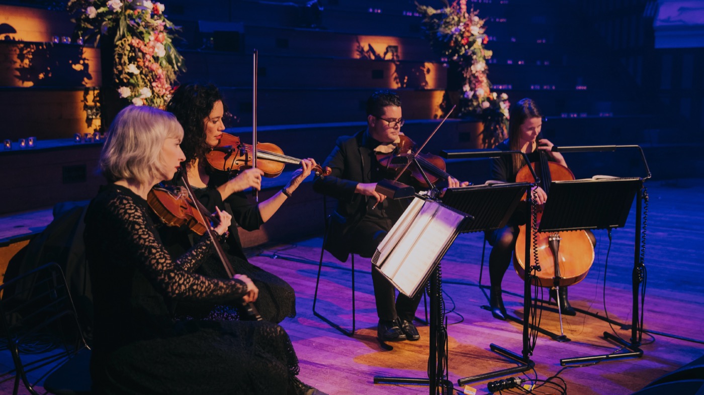 Touring musicians performing